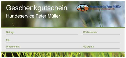 Gutschein Hundeservice Peter Müller